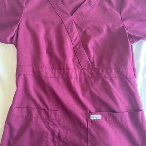 Plum colored scrub top